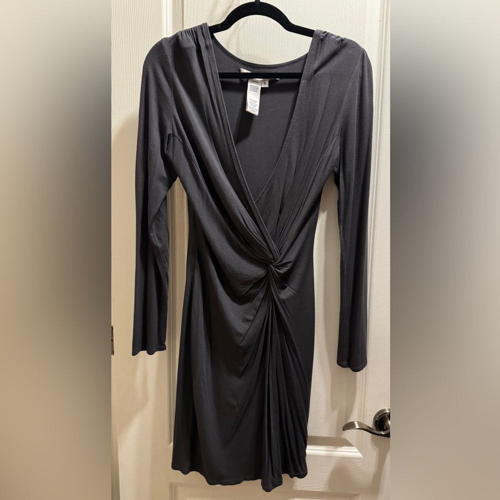 Charcoal grey wrap style dress